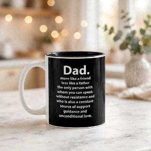 Schwarz-weißer Dad Daddy Zitat Zweifarbige Tasse