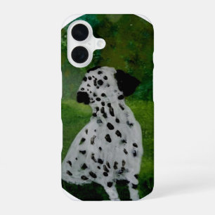 Schwarz-weißer Dalmatiner-Hund-Kunst iPhone 16 Hülle