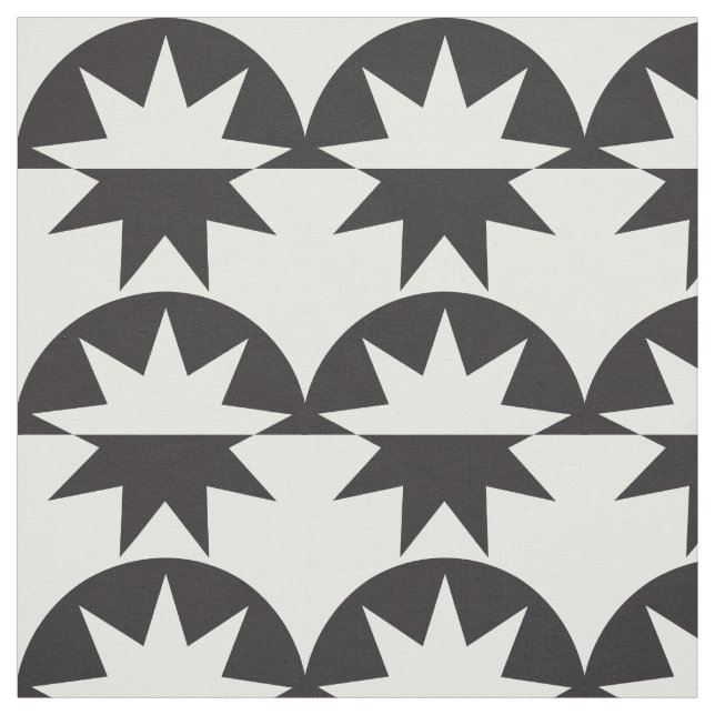 Schwarz-weißer Deko Sunburst Stoff (Muster)