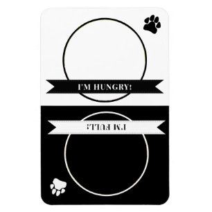 Schwarz-weißer Druckhund für Paw ist Foto Gefütter Magnet