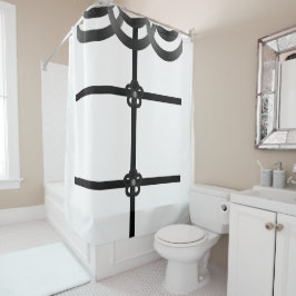 Schwarz-weißer Duschvorhang