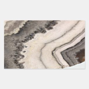 Schwarz-weißer Edelstein aus Marmor Rechteckiger Aufkleber