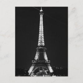 Schwarz-weißer Eiffelturm in Paris Postkarte