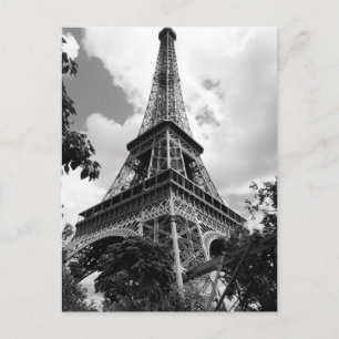 Schwarz-weißer Eiffelturm in Paris Postkarte