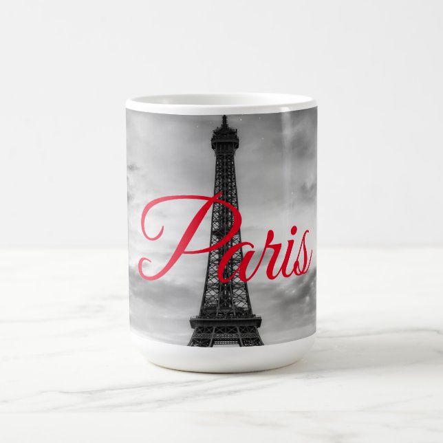 Schwarz-weißer Eiffelturm Paris - Europa Kaffeetasse (Mittel)