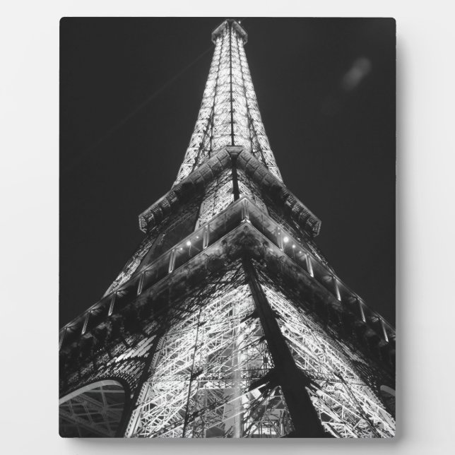 Schwarz-weißer Eiffelturm Paris Europa Reisen Fotoplatte (Vorderseite)
