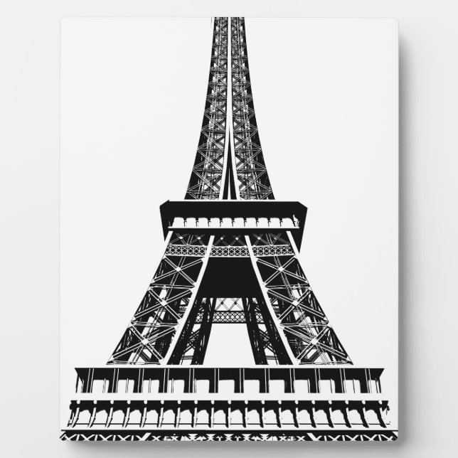 Schwarz-weißer Eiffelturm Paris Kunst, Dichtung un Fotoplatte (Vorderseite)