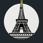 Schwarz-weißer Eiffelturm Paris Kunst, Dichtung un Keramik Ornament<br><div class="desc">Schwarzweiß-Paris-Eiffelturm</div>