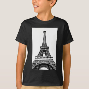 Schwarz-weißer Eiffelturm Paris Kunst, Dichtung un T-Shirt