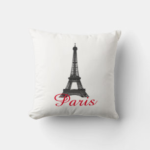 Schwarz-weißer Eiffelturm Paris Liebe Stadtrundgan Kissen