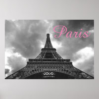 Schwarz-weißer Eiffelturm Paris Romantische Liebe