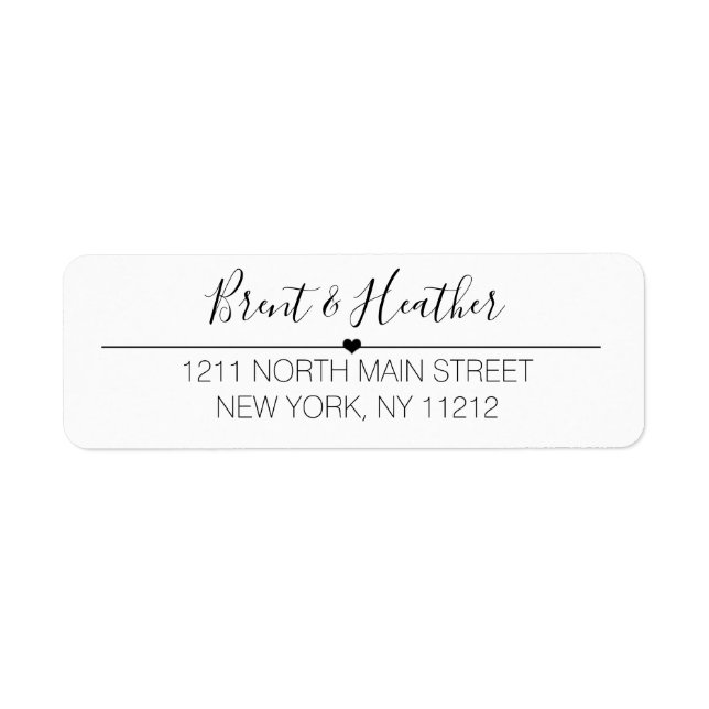 Schwarz-weißer einfacher Cursive Text und Herz (Vorne)