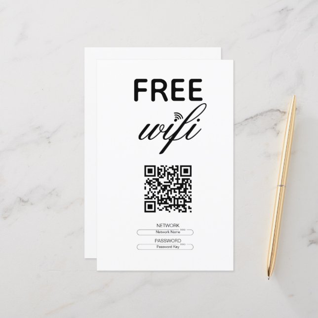 Schwarz-weißer, einfacher, kostenloser QR-Code (Vorderseite/Rückseite Beispiel)