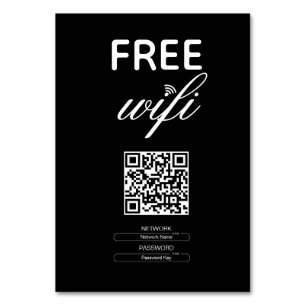 Schwarz-weißer, einfacher, kostenloser QR-Code Tischnummer