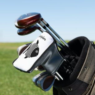 Schwarz-weißer Engelsfisch-Design Golf Headcover