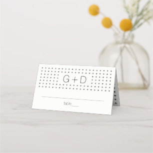 Schwarz-weißer Eskorte in Monogramm Platzkarte