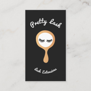 Schwarz-weißer EyeLash Lash Extensions Gold Mirror Visitenkarte