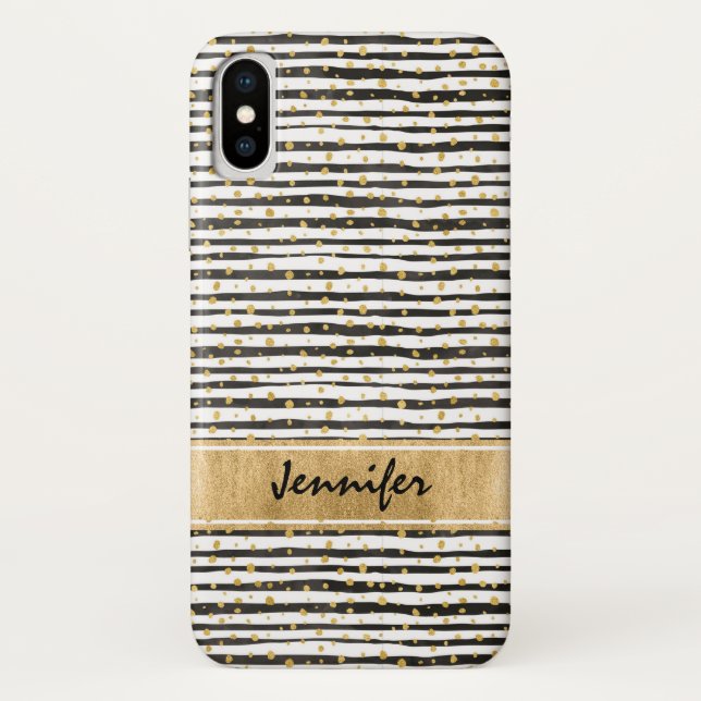Schwarz-weißer Fall Mate Barely There iPhone X Cas Case-Mate iPhone Hülle (Rückseite)