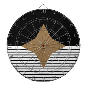 Schwarz-weißer Farbblock & Braun Diamond Dartscheibe