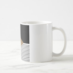 Schwarz-weißer Farbblock & Braun Diamond Kaffeetasse