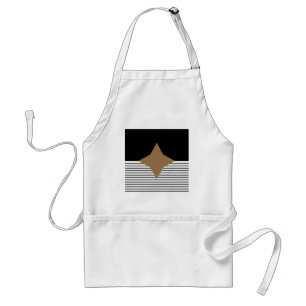 Schwarz-weißer Farbblock & Braun Diamond Schürze