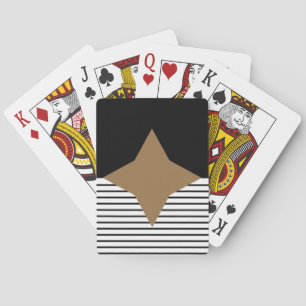Schwarz-weißer Farbblock & Braun Diamond Spielkarten