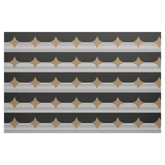 Schwarz-weißer Farbblock & Braun Diamond Stoff (Fat Quarter (45,7 x 55,9 cm))