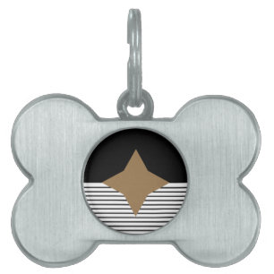 Schwarz-weißer Farbblock & Braun Diamond Tiermarke