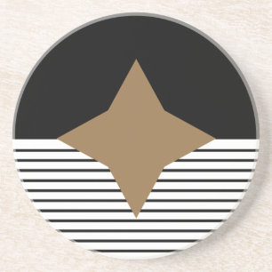 Schwarz-weißer Farbblock & Braun Diamond Untersetzer