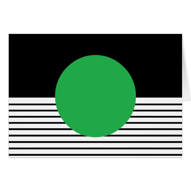 Schwarz-weißer Farbblock und grüner Kreis (Vorderseite (Horizontal))