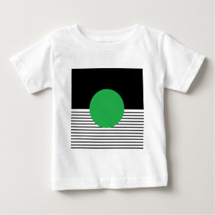 Schwarz-weißer Farbblock und grüner Kreis Baby T-shirt