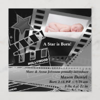 Schwarz-weißer Filmstar ist Geborene Geburtserklär