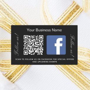 Schwarz-weißer Firmenname qr Code Facebook Rechteckiger Aufkleber