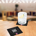 Schwarz-weißer Firmenname qr Codeinstagramm Rechteckiger Pappuntersetzer<br><div class="desc">Stilvoll,  klassisch,  schwarz. Personalisieren Sie Ihren Firmennamen,  Ihren eigenen qr-Code und fügen Sie ihn Ihrem Instagram-Konto hinzu. Mit dem Text x2: Folgen Sie uns!</div>