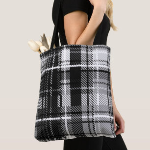 Schwarz-weißer Flannel Kariert Tartan