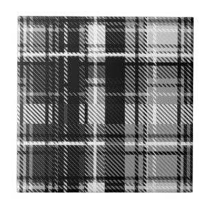 Schwarz-weißer Flannel Kariert Tartan Fliese