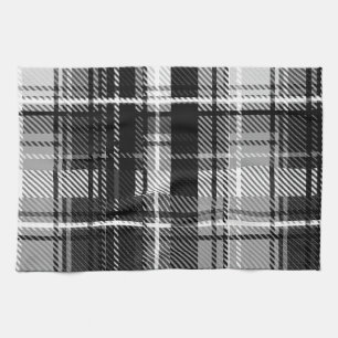 Schwarz-weißer Flannel Kariert Tartan Geschirrtuch