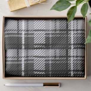 Schwarz-weißer Flannel Kariert Tartan Seidenpapier