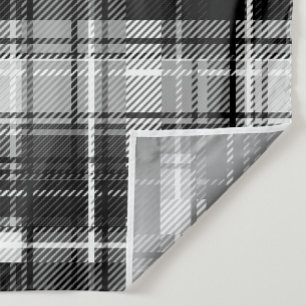 Schwarz-weißer Flannel Kariert Tartan Wandteppich