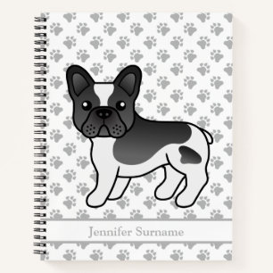 Schwarz-weißer Französischer Bulldogge Hund & Benu Notizbuch