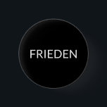 Schwarz-weißer Frieden in Deutschland Button<br><div class="desc">Frieden Schwarz-Weiß-Deutsch-Frieden Einfacher,  moderner,  eleganter Button-Knopf</div>