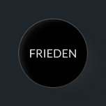 Schwarz-weißer Frieden in Deutschland Button<br><div class="desc">Frieden Schwarz-Weiß-Deutsch-Frieden Einfacher,  moderner,  eleganter Button-Knopf</div>