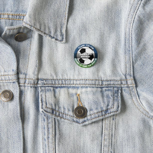 Schwarz-weißer Fußball-Sport Geburtstag Gunst Button