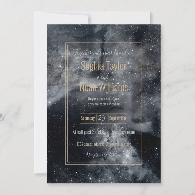 Schwarz-weißer Galaxienebel (Vorderseite)