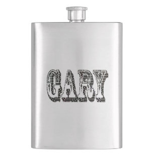 Schwarz-weißer Gary Name, Hip Flask Flachmann