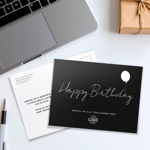 Schwarz-weißer Geburtstag Postkarte