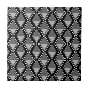 Schwarz-weißer geometrischer Deko Fliese