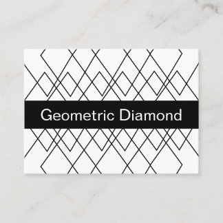 Schwarz-weißer geometrischer Diamant Visitenkarte