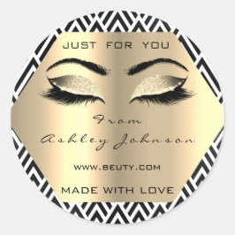 Schwarz-weißer Glitzer Champaigne Gold aus Liebe Runder Aufkleber