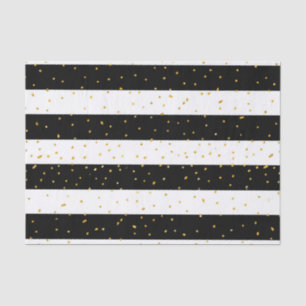 Schwarz-weißer GoldImitat-Glitter stripes Seidenpapier